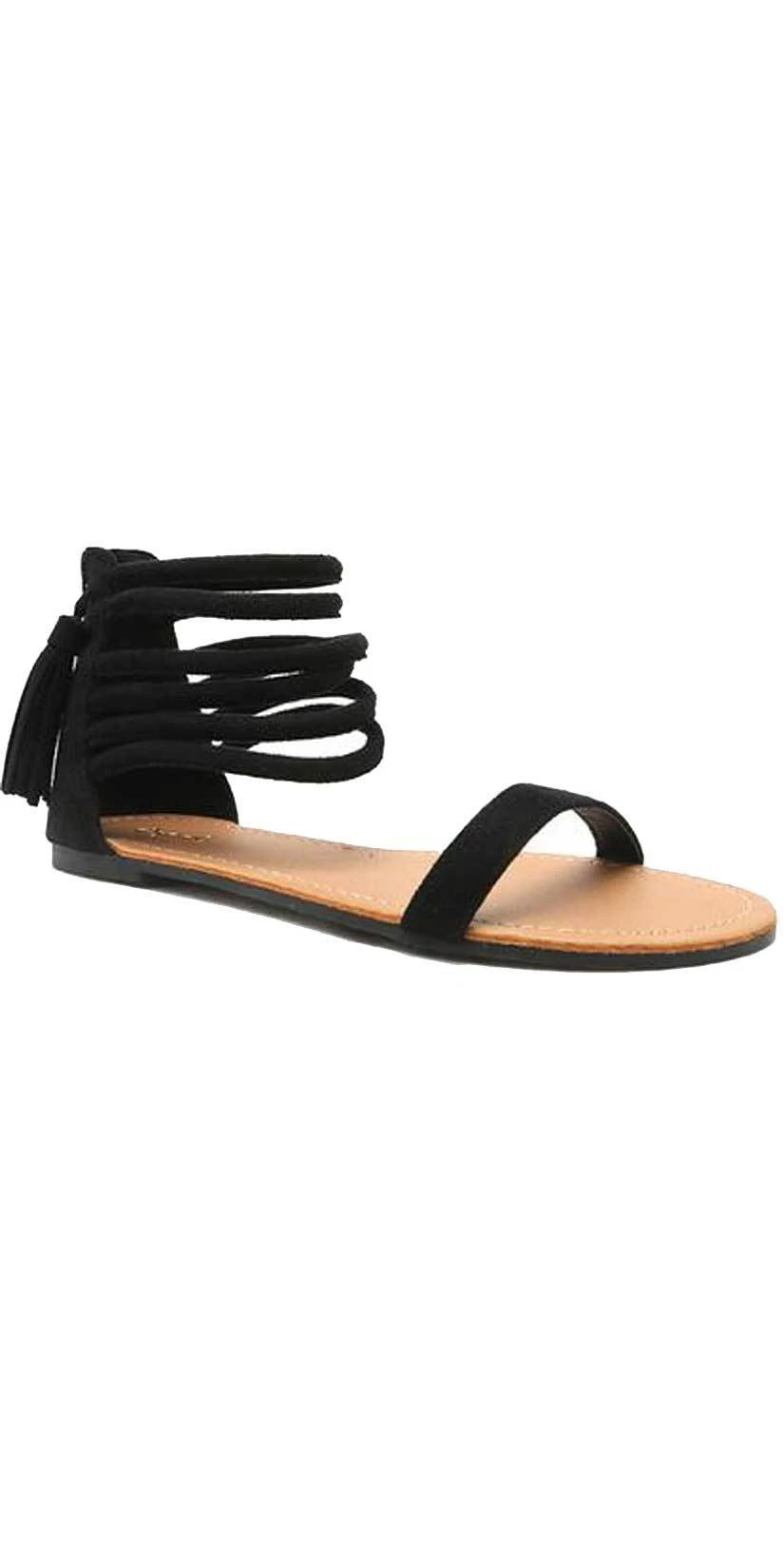 Qupid Shoes Archer Sandal In Black ARCHER-166 Black 3 Qupid Shoes Archer Sandal In Black ARCHER-166 Black