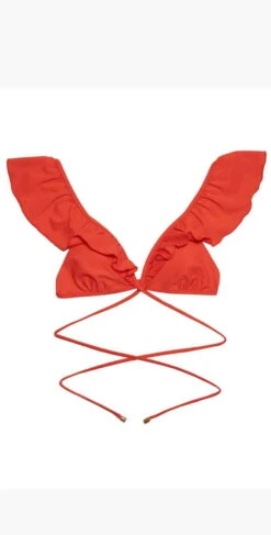 Beach Bunny Scarlette Wrap Bikini Top In Poppy -Tial Muse Shop scarlette b12108t8 popy