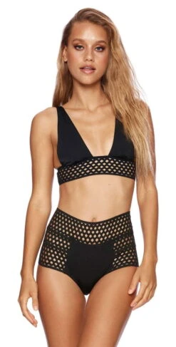 Beach Bunny Hayden High Waist Bottom In Black -Tial Muse Shop top and bottom Hayden Long Line